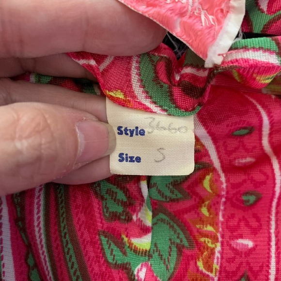 ROBERT ROSENFELD Vintage Red & Green Paisley Maxi Dress - Picture 14 of 16